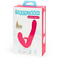 Happy rabbit rožinis vibruojantis strap-on S/M