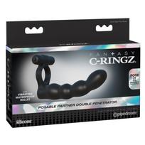 EREKCIJOS ŽIEDAS SU ANALINIU VIBRATORIUMIU POSABLE PARTNER DOUBLE
