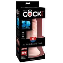 Dildo King Cock Plus 18,4 cm, trigubo tankio, su siurbtuku