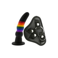 Strap-on dildo vaivėkspinės spalvos