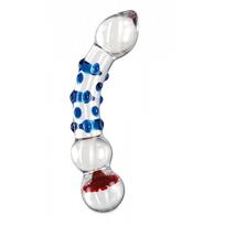 Dildo Icicles No. 18 - stiklinis, permatomas, šildomas ir vėsinamas
