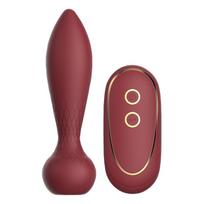 Analinis raudonas spalvos silikoninis vibratorius su 2 varikliais 7 režimai pultelė Dream Toys
