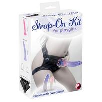 Strap-on rinkinys su dviem dildo Strap-on kit