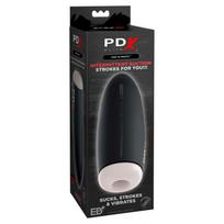PDX Elite masturbatorius su siurbimo ir vibracijos funkcijomis