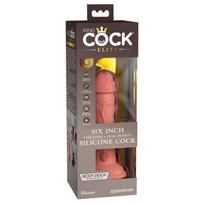 KING COCK Elite dvigubo tankio vibruojantis dildo 18cm