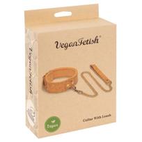 Apykaklė su pavadėliu Vegan Fetish, veganiška, XL, natūralus kamštis, 85 cm