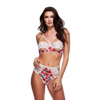 Apatinio trikotažo komplektas Baci Lingerie, gėlėtas su nėriniais, M/L