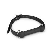 BDSM kandiklis Easytoys Silicone Bit Gag, silikoninis, juodas, su reguliuojamu dirželiu