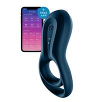 Vibruojantis erekcijos žiedas SATISFYER EPIC DUO S-L mėlynas