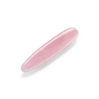 Dildo le WAND Crystal Slim Wand iš rožinio kvarco, 17,8 cm, su silikoniniu žiedu
