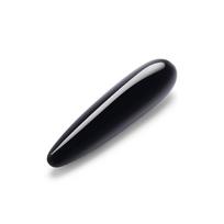 Vibratorius le WAND Crystal Wand Black Obsidian, 17,8 cm, su silikoniniu žiedu