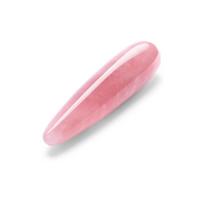 Dildo le WAND Rose Quartz iš rožinio kvarco, 17,78 cm, su silikoniniu žiedu