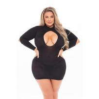 Devilish Pink Lipstick Lingerie suknelė su dekoratyvinėmis išpjovomis didelis dydis