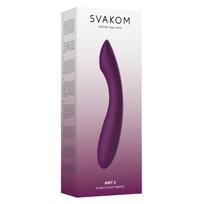 Vibratorius SVAKOM Amy 2 G taškui ir klitoriui, violetinis, atsparus vandeniui