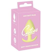 Analinis kaištis Cuties Mini Butt Plug, geltonas, lankstus, 6,5 cm