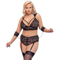 Cottelli Bondage 4XL nėrinių apatinio trikotažo komplektas