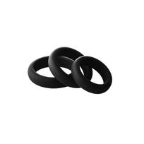 Erekcijos žiedų rinkinys Ramrod, 3 vnt., silikoniniai, 4-5 cm