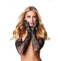 Nėriniuotos operos ilgio pirštinės Baci Lingerie, juodos, universalus dydis