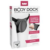 Body Dock Elite patogi strap-on diržas su pagrindu prisiurbimui