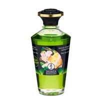 Šildanti masažo aliejus su žaliąja arbata 100 ml Shunga
