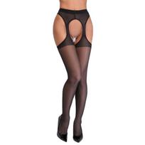 Juodos atviros tarpkojo pėdkelnės 3 Cottelli LEGWEAR