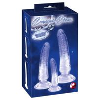 Crystal 3 dalių analinių treniruočių dildo rinkinys