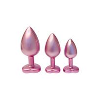 Analinių kaiščių rinkinys Gleaming Love, 3 vnt., rožinės spalvos, aliumininiai, 7,1-9,5 cm