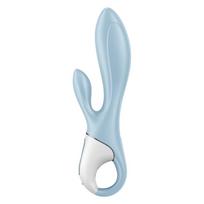 Satisfyer Air Pump Bunny 1 mėlynas pripūčiamas vibratorius su klitorio stimuliacija