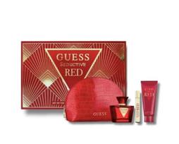 Rinkinys Guess Seductive Red moterims: tualetinis vanduo EDT, 75 ml + tualetinis vanduo EDT, 15 ml + kūno losjonas, 100 ml + kosmetinė