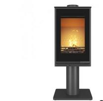 VENUS 9,5 kW – leidžia pastatyti laisvai stovinčią ketaus viryklę vos 20 cm atstumu nuo sienos. Plienas / ketus