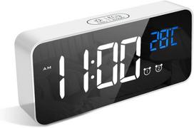 Skaitmeninis žadintuvas, temperatūra, 10 melodijų, USB, 4 lygiai, baltas