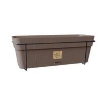 Stefanplast Balkono komplektas 2168403 50x18x17cm rudas, metalinis laikiklis, vandens talpa, 9,5l talpa, 100% perdirbamas
