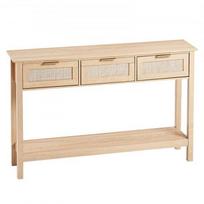Konsolinis stalas, 130.5x30x81.5 cm, natūralios spalvos, rotangas