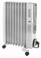 Tepalinis radiatorius didesnėms patalpoms papildomai šildyti 2000W Turbo 75-90m³ 3 režimai termostatas ratukai baltas RAD 2000T 363722 Eurom