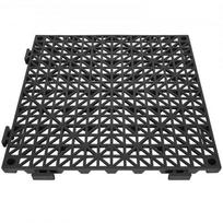 Drenažo grindų plytelės, 55 vnt. 30x30 cm, juodos, PVC