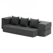Sulankstoma sofa-lova 103x193x22,5 cm tamsiai pilka, su atminties putomis