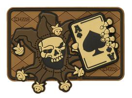 3D Joker emblema ant velcro M-Tac, klounas su pikų tūzu, PVC, Coyote