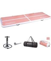 Pripučiamas mankštos kilimėlis inSPORTline Airstunt 300 x 100 x 10 cm Coral Pink su rankine pompa