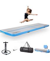 Pripučiamas mankštos kilimėlis inSPORTline Airstunt 400 x 100 x 10 cm baltas su rankine pompa