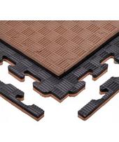 Tatami dėlionės kilimėlis inSPORTline Sazegul 100 x 100 x 2 cm - Mocha mousse-černá, vzor 5 proužků