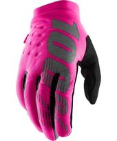 Moteriškos dviračių/motokroso pirštinės 100% Brisker Pink/Black