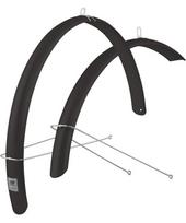 Dviračio purvasaugiai FORCE Aluflex Eco 28", su ūsais, PET plastikas, juodi