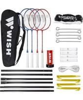 ALUMTEC 5566 BADMINTONO RINKINYS 4 VNT. +3 VNT. RAKETĖS+TINKLAS+LYNAI PAGEIDAVIMAS
