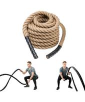 Natūrali jėgos-kovos virvė iš sizalio inSPORTline Waverope Base 15m 40mm 9,6kg