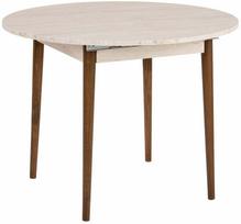 Stalas išskleidžiamas Nordure Viona, riešuto sp./travertine sp., 100 - 131 cm x 100 cm x 75 cm