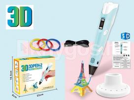 3D rašiklis su filamentų rinkiniu ir USB maitinimo laidu