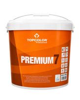 Vandeniniai vidaus dažai TOPCOLOR Premium 7, 9 L, A bazė, matiniai, ypatingai atsparūs pLovimui, sie