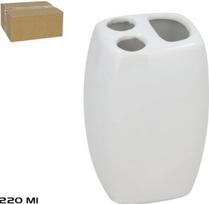 Cookini keraminis dantų šepetėlių laikiklis, baltas, 220 ml, 5 x 6 x 11 cm