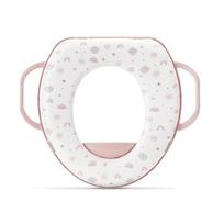 Paminkštinta vaikiška tualeto sėdynė su rankenėlėmis Lorelli Planets Soft Pink