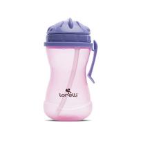 Vaikiška gertuvė su šiaudeliu Lorelli, rožinė, 12+ mėn., 360 ml